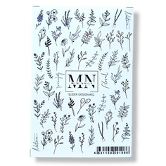 Слайдеры MIW NAILS Слайдер дизайн для маникюра ногтей цветы ветки