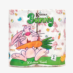 Бумажное полотенце KARTIKA Полотенца бумажные кухонные "Кролик" 2 слоя 2