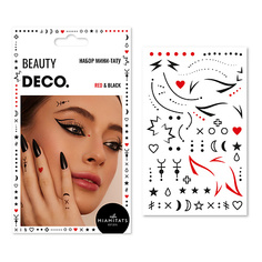 Наклейки для тела DECO. Набор переводных мини-тату by Miami tattoos (Red & Black)