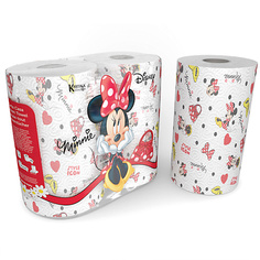 Бумажное полотенце KARTIKA Полотенца кухонные бумажные с рисунком "Minnie" 3 слоя 2