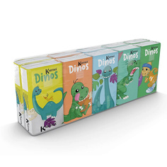 Бумажные носовые платки KARTIKA Платочки носовые бумажные "Динозавры" 4 слоя 90