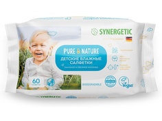 Влажные салфетки Synergetic Pure & Nature 0+ Пантенол и овсяное молочко 60шт 4610080724220