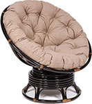 Кресло-качалка Tetchair PAPASAN w 23/01 B/с подушкой/Antique brown (античный черно-коричневый) экошерсть Коричневый 18