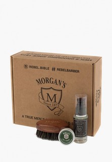 Набор для ухода за бородой Morgans Morgan's эликсир 30 мл + щетка для бороды и усов + помада для укладки 15 г