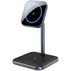 Беспроводное зарядное устройство Acefast E1 2 in 1 wireless charging stand, тёмно-серый