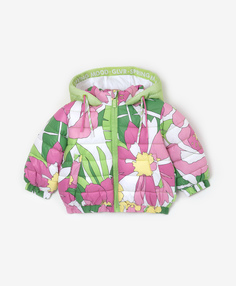 Куртка-бомбер демисезонная с цветочным принтом Gulliver