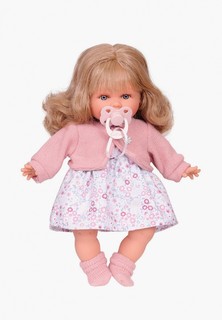 Кукла Munecas Dolls Antonio Juan озвученная Марисела в розовом, 30 см, плачет, мягконабивная