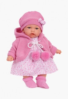Кукла Munecas Dolls Antonio Juan озвученная Азалия в ярко-розовом, 27 см, говорит/смеётся, мягконабивная