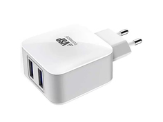 Зарядное устройство BoraSCO 2xUSB 2.1A White 20647