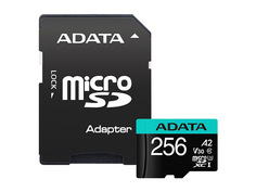 Карта памяти 256Gb - A-Data Micro Secure Digital XC UHS-I U3 AUSDX256GUI3V30SA2-RA1 с переходником под SD