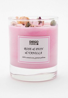 Свеча ароматическая Diego Ferru «Роза и Пион» с сухоцветами