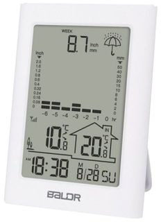 Термометр BALDR B0341WST2-WHITE цифровой с датчиком осадков (осадкомер), белый