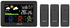 Метеостанция BALDR B0359WST4H4PR-BLACK беспроводная с тремя внешними датчиками, черный