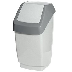 Контейнер для мусора пластик, 25 л, квадратный, плавающая крышка, мрамор, Idea, Хапс, М2472