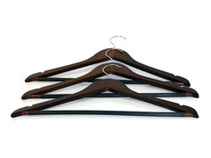 Вешалки для одежды набор вешалок QR, 3 шт, универсальная, дерево, 44,5 см, цвет орех Todelia