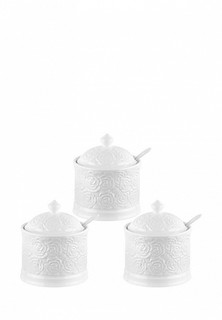 Набор контейнеров для хранения продуктов Elan Gallery Розы с ложкой, Сахарницы 3 шт. х 270 мл