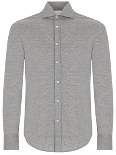 Рубашка Basic Fit из шелка и хлопка Brunello Cucinelli