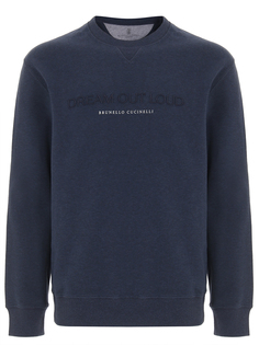 Свитшот хлопковый с вышивкой Brunello Cucinelli
