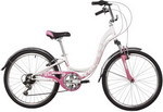 Велосипед Novatrack 24 BUTTERFLY сталь. рама 11 белый-розовый 6-скор TY21/RS35/SG-6SI V-brake 24SH6V.BUTTERFLY.11PN22