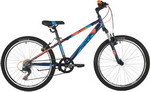 Велосипед Novatrack 24 EXTREME синий стальная рама 11 6 скор. Shimano TZ500/Microshift TS38 V- brake тормоз 24SH6SV.EXTREME.11BL21