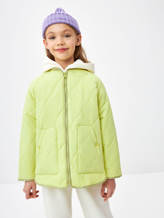 Базовая стеганая куртка для девочек (зеленый, 158) Sela