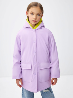 Утепленный дождевик для девочек (фиолетовый, 140) Sela