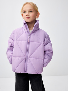 Стеганая дутая куртка для девочек (фиолетовый, 152) Sela