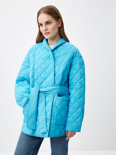 Стеганая куртка-кимоно с поясом (голубой, L) Sela