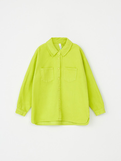 Вельветовая рубашка для девочек (зеленый, 158) Sela