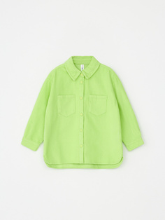 Вельветовая рубашка для девочек (зеленый, 110) Sela