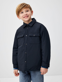 Утепленная куртка-рубашка для мальчиков (серый, 134) Sela