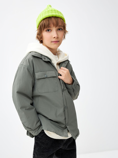Утепленная куртка-рубашка для мальчиков (зеленый, 140) Sela