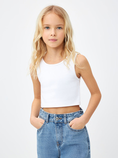 майка для девочек (белый, 122) Sela