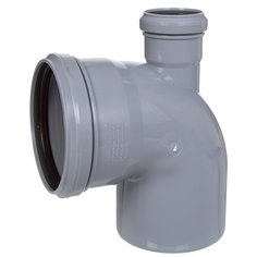 Отвод канализационный фронтальный, 110х50 мм, 90 °, РосТурПласт, с выходом вверх, полипропилен, 36651