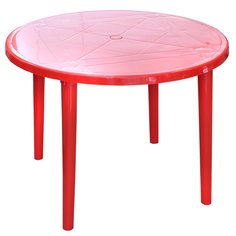 Стол пластик, Стандарт Пластик Групп, 91х91х71 см, круглый, пластиковая столешница, красный