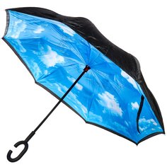 Зонт для женщин, механический, 8 спиц, 60 см, Облака, полиэстер, Y822-053