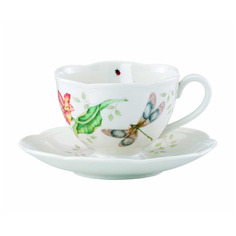 Чашка с блюдцем Lenox чашка чайная с блюдцем 240 мл бабочки на лугу стрекоза (LEN812101)