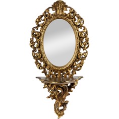 Зеркало настенное Glasar с полочкой бронза 18х9х35 см ГЛАСАР