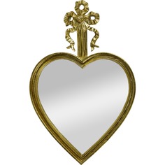 Зеркало настенное Glasar Сердце золотистое 29х2х45 см ГЛАСАР