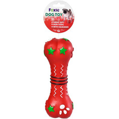 Игрушка для собак Foxie Косточка с пищалкой винил YT117592 красная 22х7,5х5,5 см