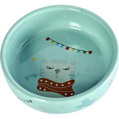 Миска для животных Foxie Winter cat керамическая 350 мл YE103656