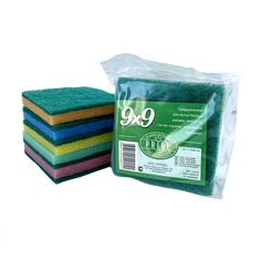 Губка бытовая Прайд с чистящим слоем квадратная 9х9 см 5 шт