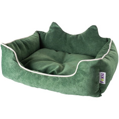 Лежак для животных Foxie Colour Real с ушками A22-CY-GREEN-M зеленый 70х60х18 см