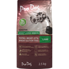 Корм для собак PRO DOG для крупных пород с чувствительным пищеварением с ягненком 2,5 кг