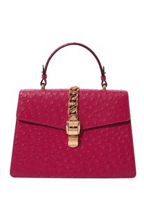 Сумка Sylvie 1969 medium из кожи страуса Gucci