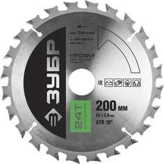 Диск пильный Зубр 36850-200-32-24 Быстрый рез 200х32мм 24Т, по дереву
