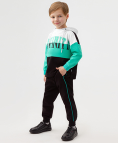 Джоггеры с лампасами черные Button Blue