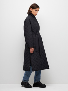 Стеганое пальто-халат (черный, L) Sela