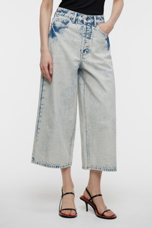 брюки джинсовые женские Джинсы-кюлоты широкие укороченные с вареным эффектом Befree
