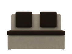 Диван кухонный прямой Маккон 2-х местный Микровельвет Коричневый Бежевый Bravo